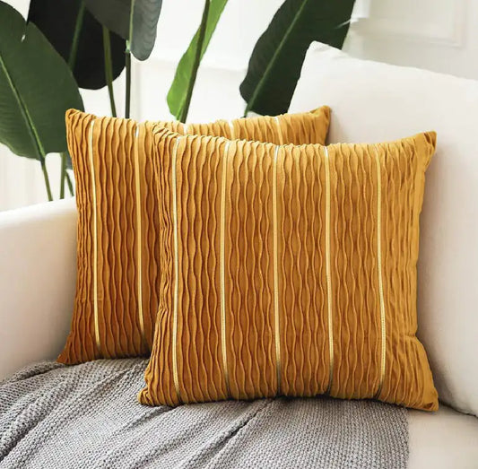 Luxury Striped Velvet Pillow Cover